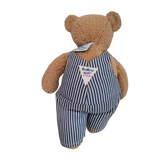 Vintage Oshkosh B'Gosh brown teddy bear W/ overalls stuffed animal plus to 11" - Picture 4 of 6